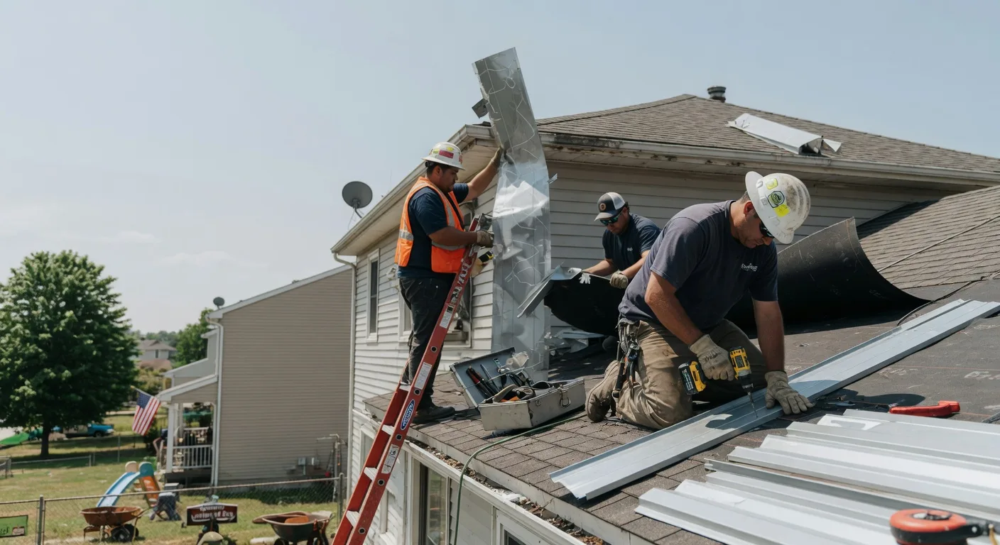 Storm Damage Metal Roof Repair in Middleburg, KY